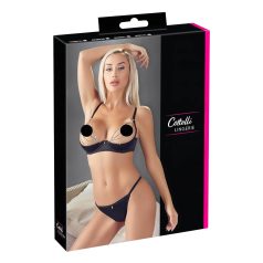 Cottelli - strasszos láncos, szatén mellemelő szett (fekete)   Cottelli - strasszos láncos, szatén mellemelő szett (fekete)