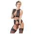 Cottelli Bondage - csipkés fehérnemű szett + bilincs (4 részes)