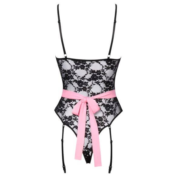 Cottelli - átlátszó szobalány jelmez (fekete-pink)