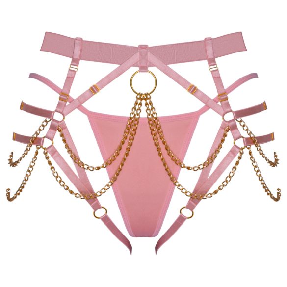 Bad Kitty - láncos hám tangával (pink)