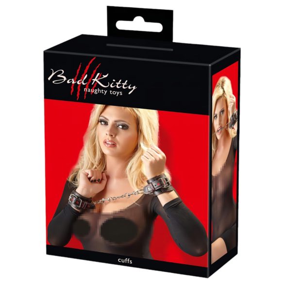 Bad Kitty - szíves bilincsek (fekete)