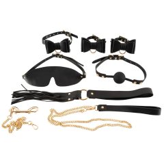   Bad Kitty - bondage szett táskában - 7 részes (fekete-arany)