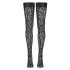 Cottelli Legwear - párduc mintás combfix (fekete)