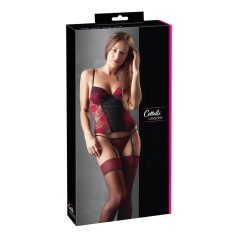 Cottelli - Rózsás fűző és tanga (piros) Cottelli - Rózsás fűző és tanga (piros)