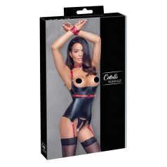 Cottelli Bondage - Fényes, mellemelős felső nyakörvvel (fekete)   Cottelli Bondage - Fényes, mellemelős felső nyakörvvel (fekete)