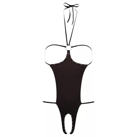 NO:XQSE - nyitott, strasszos szexbody (fekete, S-L)