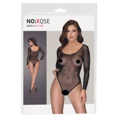 NO:XQSE - hosszúujjú, csillogó necc body - fekete (S-L) NO:XQSE - hosszúujjú, csillogó necc body - fekete (S-L)