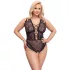 Cottelli Curves Plus Size - átlátszó mintás body (fekete)