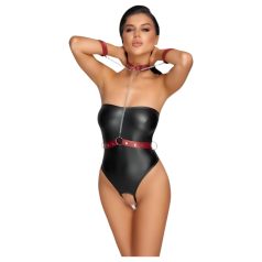 Cottelli Bondage - fényes body és kar bilincs (fekete) Cottelli Bondage - fényes body és kar bilincs (fekete)