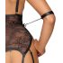Cottelli Bondage - nyitott body bilinccsel (fekete)