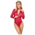 Cottelli - kígyóbőr mintás body (piros)