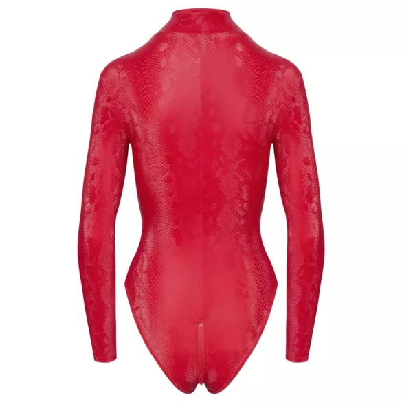 Cottelli - kígyóbőr mintás body (piros)