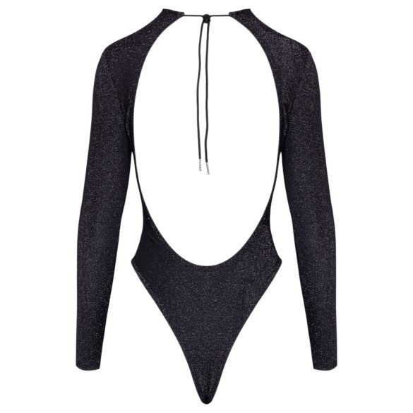 Cottelli - nyitott hátú, csillogós body (fekete)