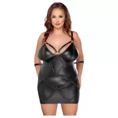 Cottelli Plus Size - szexi ruha bilinccsel (fekete)