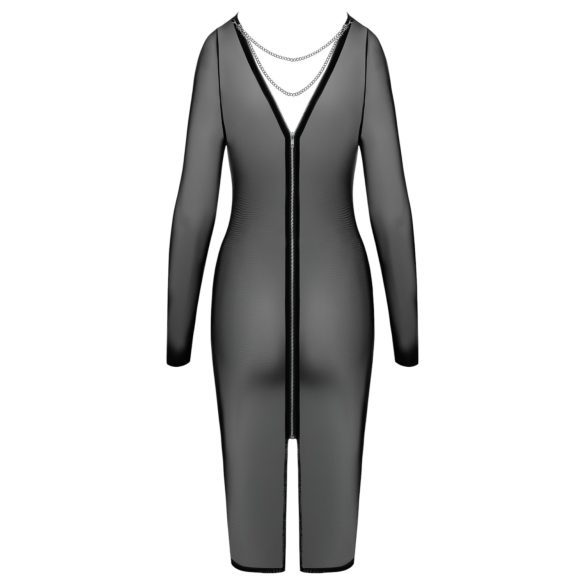 Cottelli Party - áttetsző, cipzáras ruha (fekete)