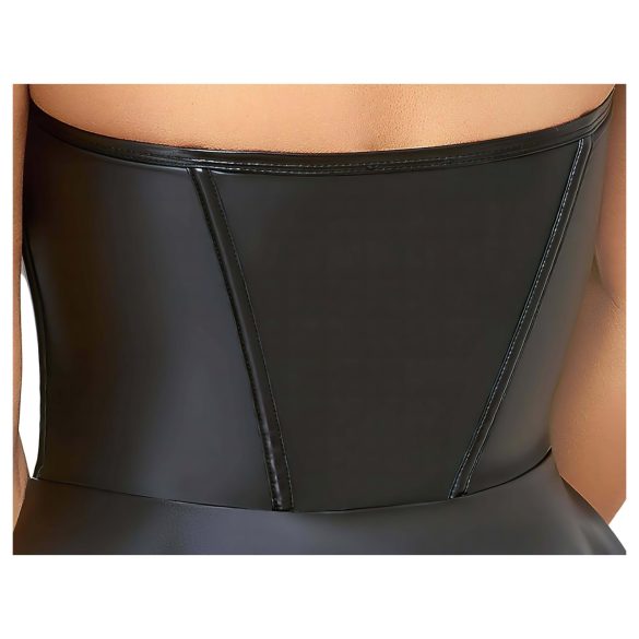 Cottelli - fényes miniruha rakott szoknyával (fekete)