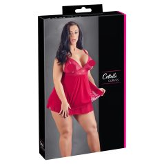 Cottelli Plus Size - csipkés, lenge babydoll (piros) Cottelli Plus Size - csipkés, lenge babydoll (piros)
