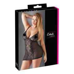 Cottelli Plus Size - csipkés átlátszó hálóing (fekete) Cottelli Plus Size - csipkés átlátszó hálóing (fekete)