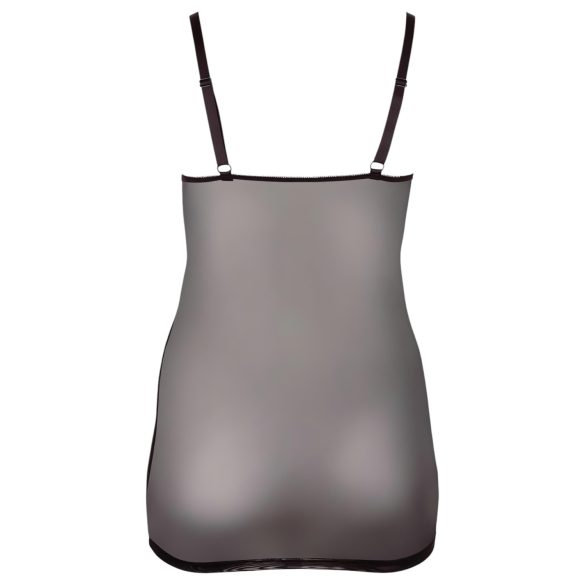 Cottelli Plus Size - csipkés átlátszó hálóing (fekete)