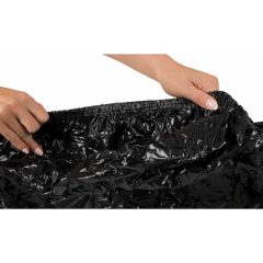 Fényes, gumírozott lepedő - fekete (160 x 200cm)
