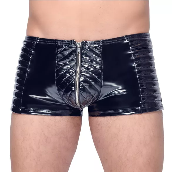 Black Level - cipzáras, fényes férfi short (fekete)