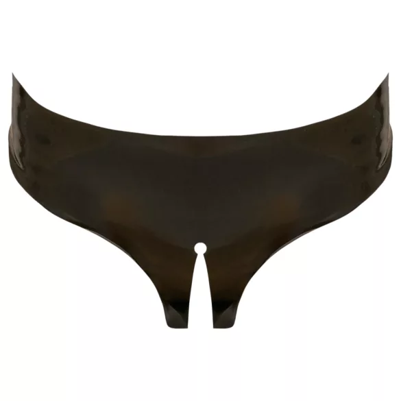 LATEX - végig nyitott női bugyi - fekete (S-L)