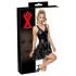 LATEX - szexi miniruha fodros szoknyával (fekete)
