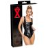 LATEX - végig cipzáras latex body (fekete)