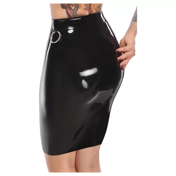 LATEX - latex midiszoknya (fekete)