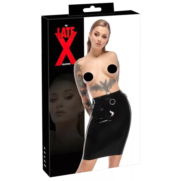 LATEX - latex midiszoknya (fekete)