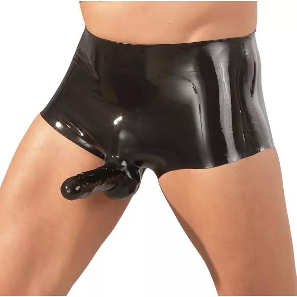 LATEX - boxer + péniszköpeny (fekete)
