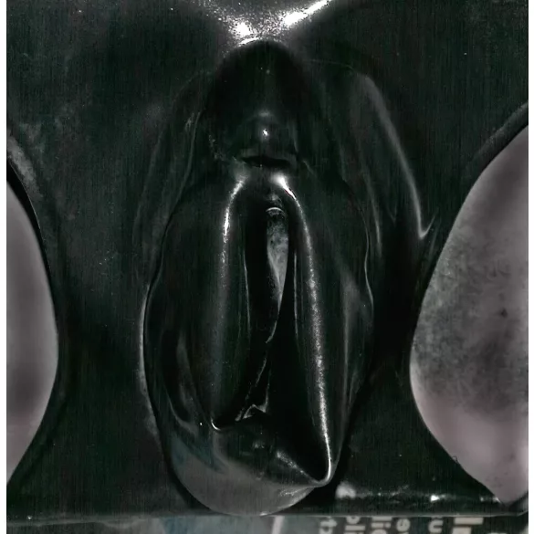 LATEX - női bugyi hüvelyóvszerrel (fekete)