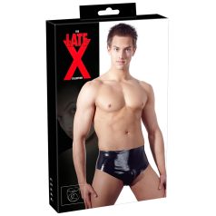 LATEX - férfi alsó belső kúpos anál dildóval (fekete) LATEX - férfi alsó belső kúpos anál dildóval (fekete)