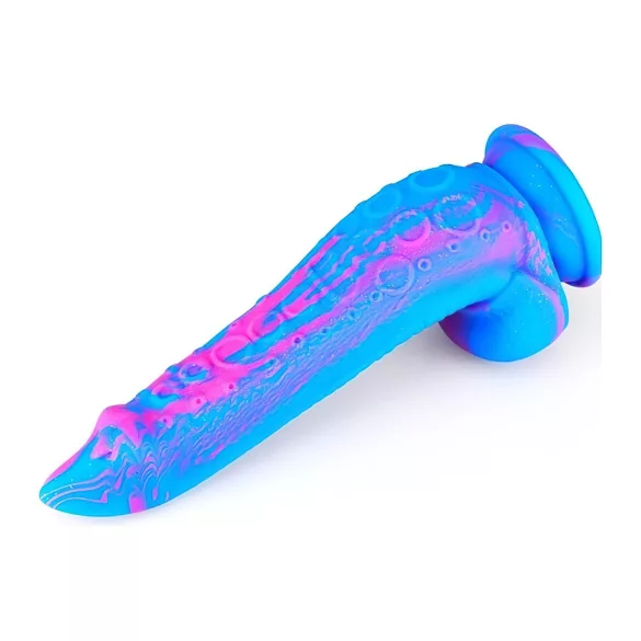 Inkipus - herés szilikon dildó - 18cm (kék-pink)