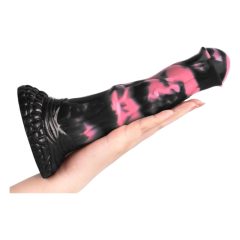   Bad Horse - szilikon lószerszám dildó - 18cm (fekete-pink)