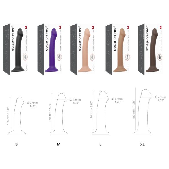 Strap-on-me Dual S - dupla rétegű dildó (fekete)