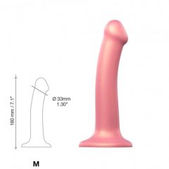   Strap-on-me Metallic Shine M - bőrbarát dildó (metál pink)