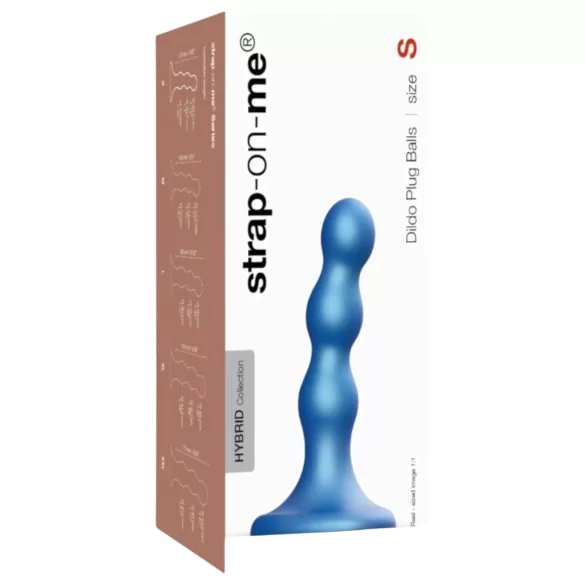 Strap-on-me Balls S - gömbös, tapadókorongos dildó (kék)