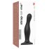Strap-on-me Curvy M - hullámos, tapadókorongos dildó (fekete)