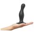 Strap-on-me Curvy M - hullámos, tapadókorongos dildó (fekete)