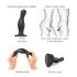 Strap-on-me Curvy M - hullámos, tapadókorongos dildó (fekete)