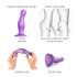 Strap-on-me Curvy M - hullámos, tapadókorongos dildó (lila)
