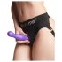 Strap-on-me Curvy M - hullámos, tapadókorongos dildó (lila)