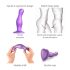 Strap-on-me Curvy L - hullámos, tapadókorongos dildó (lila)