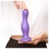 Strap-on-me Curvy L - hullámos, tapadókorongos dildó (lila)