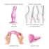 Strap-on-me Curvy M - hullámos, tapadókorongos dildó (pink)