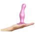 Strap-on-me Curvy M - hullámos, tapadókorongos dildó (pink)