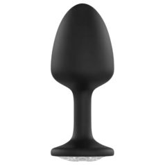 Dorcel Geisha Plug Diamond M - fehér köves anál plug (fekete)   Dorcel Geisha Plug Diamond M - fehér köves anál plug (fekete)