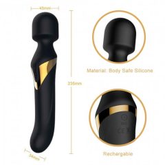   Dorcel Dual Orgasms Gold - akkus, 2in1 masszírozó vibrátor (fekete)