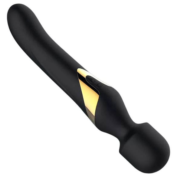 Dorcel Dual Orgasms Gold - 2in1 masszírozó vibrátor, wand masszírozó (fekete)